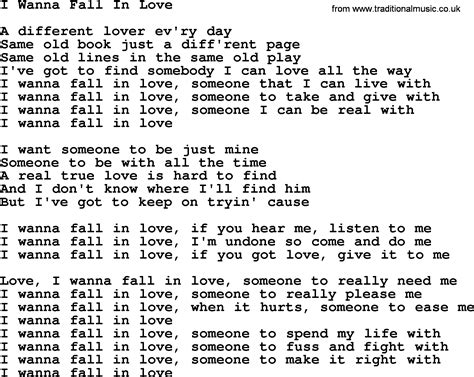 and i wanna fall in love lyrics